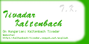 tivadar kaltenbach business card